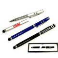 Ballpoint pen with LED/pointer and stylus and gift case